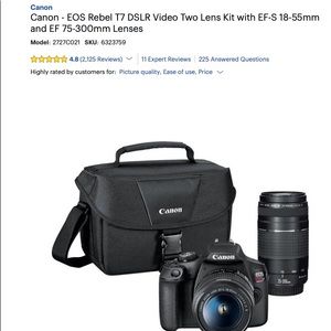 Canon - EOS Rebel T7 DSLR Video Two Lens Kit